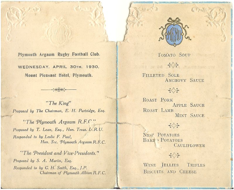 April 1930 Dinner