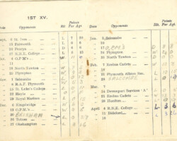 1930-31 Fixture Card
