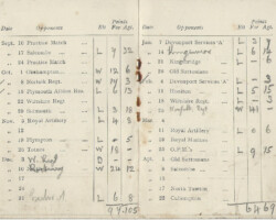 1932-33 Fixture Card
