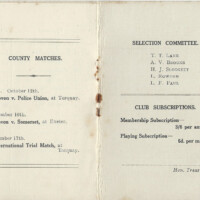 1932-33 Fixture Card 1932-33 Fixture Card