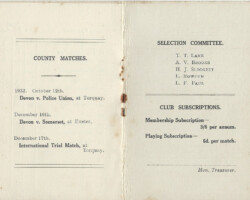 1932-33 Fixture Card