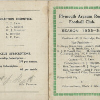 1933-34 Fixture Card 1933-34 Fixture Card