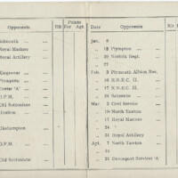 1933-34 Fixture Card 1933-34 Fixture Card