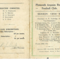 1934-35 Fixture Card