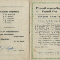 1935-36 Fixture Card 1935-36 Fixture Card