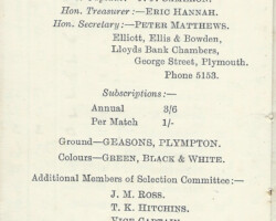 1937-38 Fixture Card