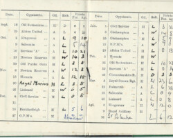 1937-38 Fixture Card