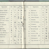 1938-39 Fixture Card