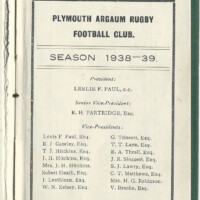 1938-39 Fixture Card