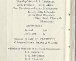 1938-39 Fixture Card