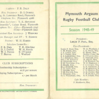 1948-49 Fixture card 1948-49 Fixture card