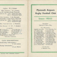 1950-51 Fixture Card 1950-51 Fixture Card