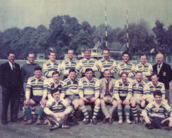 1st XV v Torquay Harlequins April 29th 1961: R.Friend, G.Finnie, A.Stidwell, I.Mason, P.Heaton, D.Board, P.Green, C.Magill, TK Hitchins; A.Banks, M.Perkins, D.Algate, J.Keating, C.Uren, J.Davies, M.Spencer, G.Bryan; C.Sutton, W.Ryan 1st XV 1960-61