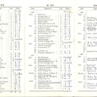 1960-61 Fixture Card