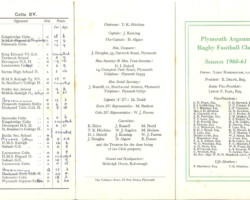 1960-61 Fixture Card