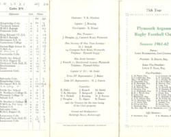 1961-62 Fixture Card