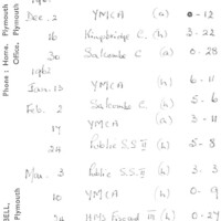 1961-62 Fixture Card 1961-62 Fixture Card