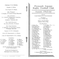 1963-64 Fixture Card 1963-64 Fixture Card