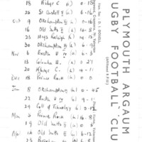 1965-66 Fixture Card
