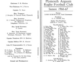 1966-67 Fixture Card