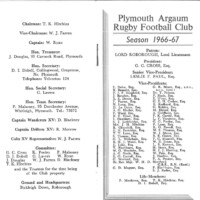 1966-67 Fixture Card