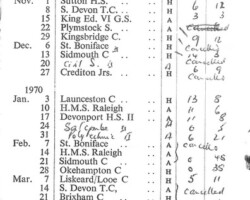 1969-70 Fixture Card
