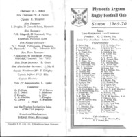 1969-70 Fixture Card 1969-70 Fixture Card