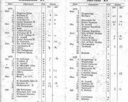 1974-75 Fixture Card