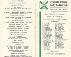 1974-75 Fixture Card