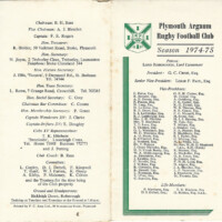 1974-75 Fixture Card
