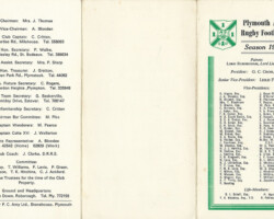 1979-80 Fixture Card