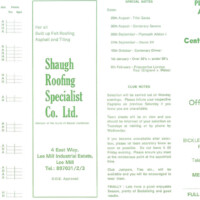 1987-88 Fixture Card 1987-88 Fixture Card