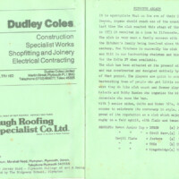 Havill Plate Final Match Programme - March 1987