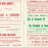 Peter Bond Benefit Match April 1969