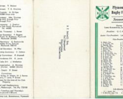 1978-79 Fixture Card