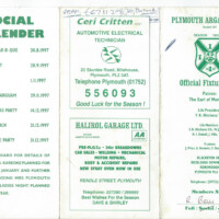 1997-98 Fixture Card 1997-98 Fixture Card