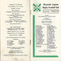 1968-69 Fixture Card 1968-69 Fixture Card