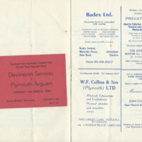 Devonport Services v Argaum Devon Cup March 1970 Devonport Services v Argaum Devon Cup March 1970