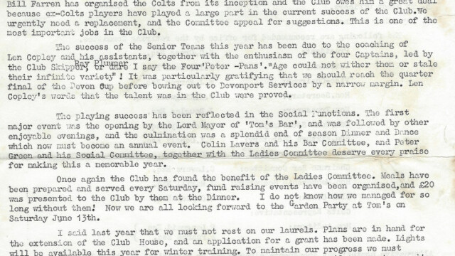 AGM 1969-70 - Secretary's Report AGM 1969-70 - Secretary's Report