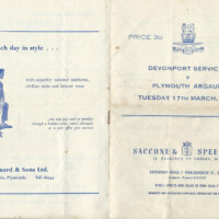 Devonport Services v Argaum Devon Cup March 1970 Devonport Services v Argaum Devon Cup March 1970