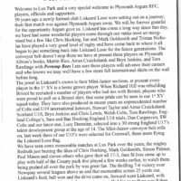 Liskeard 50th Anniversary Match Programme